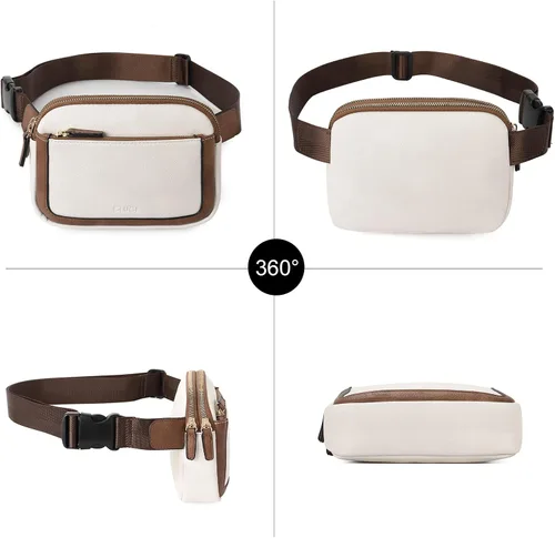 Vista 8 de CLUCI Riñonera para mujer, mini bolsa cruzada en todas partes, correa ajustable, piel vegana para mujer