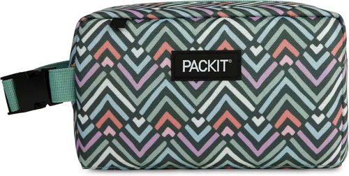 Vista 13 de PackIt Caja de aperitivos congelable, color negro, fabricada con tecnología EcoFreeze, plegable, reutilizable, cierre de cremallera con asa