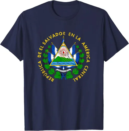 Vista 73 de Escudo de armas de El Salvador Salvadoran Distressed Design T-Shirt
