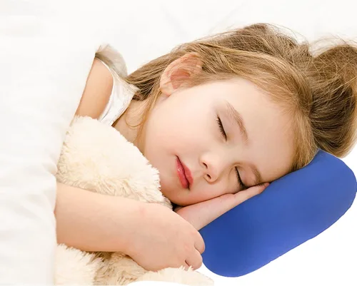 Vista 2 de Microbead - Almohada de viaje de 15 x 8 pulgadas para dormir de lado, almohadas de microcuentas, diseño ergonómico extra suave, cojín de apoyo