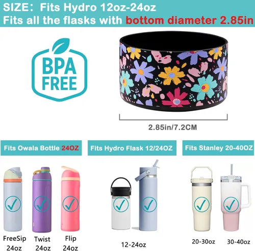 Vista 2 de HEYSKAY Protective Flask - Bota de silicona de 12 a 40 onzas para botella de agua Hydro Flask, y compatible con Stanley Tumbler, Yeti, Simple