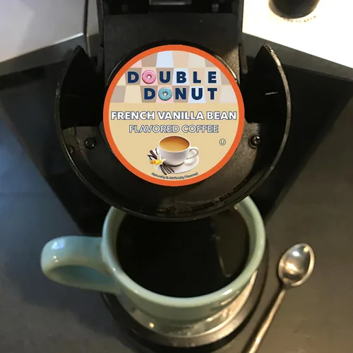 Vista 53 de Double Donut Coffee Cápsulas de Café Half Caff, Cápsulas de Café de Media Cafeína de Porción Individual para Cafeteras Keurig K Cup, Tostado Medio