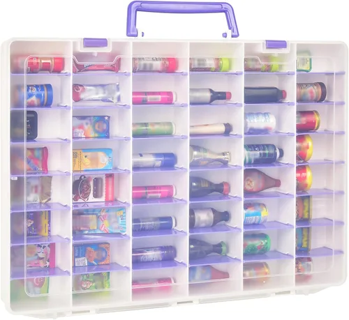 Vista 13 de FULLCASE Funda compatible con 5 Surprise for Mini Brands Toys Series 1-4, almacenamiento de cápsulas misteriosas, para colección Mini Mart Azul
