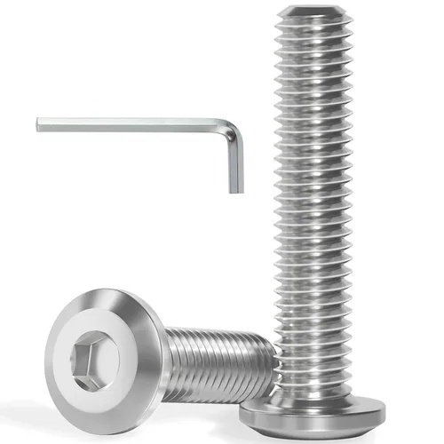 Vista 19 de VGBUY M6-1.0 x 8 mm 100 piezas Tornillos de cabeza plana con casquillo hexagonal, 304 de acero inoxidable 18-8, rosca completa, llave hexagonal