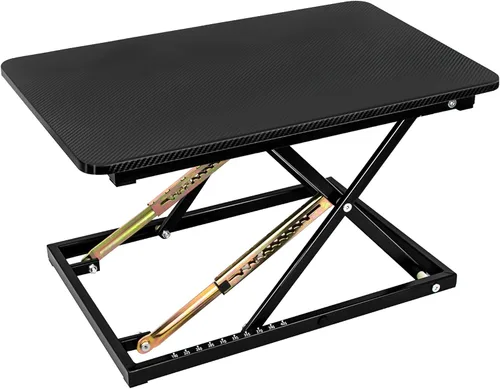 Vista 10 de Convertidor de escritorio de pie ajustable en altura - Soporta 300 libras, estación de trabajo elevadora para monitor/portátil totalmente montada