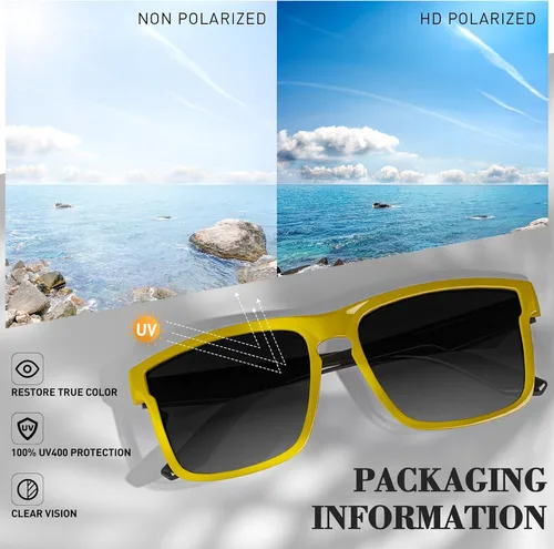 Vista 5 de KAPVOE Gafas de sol polarizadas para hombres y mujeres, protección UV400, gafas deportivas, conducción, pesca, ciclismo, playa, golf, correr, béisbol