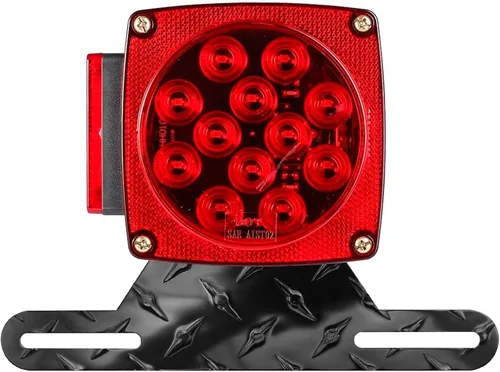 Vista 5 de Hoypeyfiy Soporte de luz para matrícula de remolque para camión, caravana, todoterreno, soporte de aluminio para matrícula (color negro, 1 unidad)