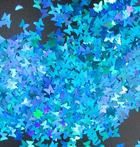 Vista 6 de LoveOurHome 2.12 oz con forma de mariposa, copos de purpurina gruesos, Mylar holográfico, lentejuelas, confeti, destellos, manicura, decoración