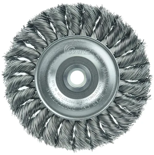 Vista 7 de Weiler Dualife cepillo para polvo de rueda de alambre estándar con agujero redondo y nudo parcial, 4", 1