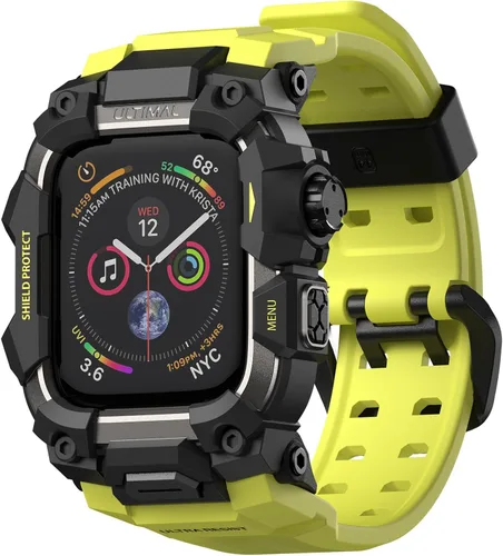 Vista 42 de ULTIMAL Funda Resistente con Correa para Apple Watch 44mm, Compatible con Apple Watch Series SE 3/SE 2/SE Generation/6/5/4, Funda Táctica Antigolpes
