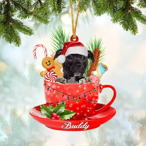 Vista 76 de Alaskan Malamute - Adorno de tetera de perro sentado en una tetera de Navidad, adorno de Navidad con nombre personalizado, adorno de automóvil