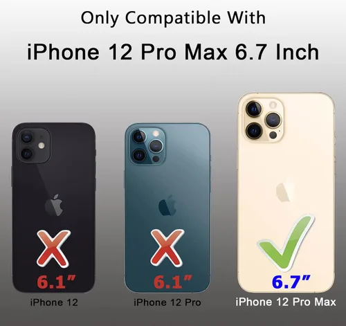 Vista 3 de ankofave Funda para iPhone 12 Pro Max para mujeres y niñas, bonita funda chapada en oro con doble corazón, suave, a prueba de golpes, funda