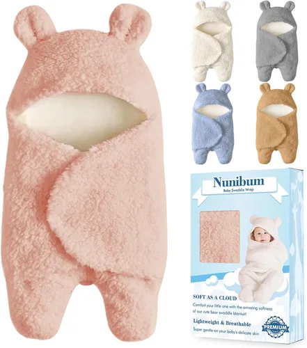 Vista 10 de Nunibum Manta Envolvente para Bebé Niños Niñas Lindo Oso de Felpa Manta Receptora Esencial Ultra-Suave Lista de Regalos para Recién Nacidos Azul
