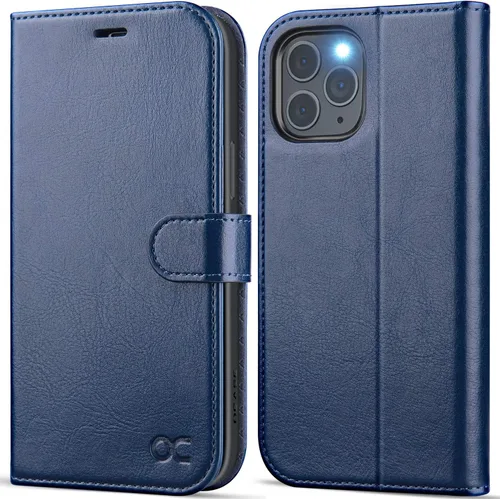 Vista 10 de OCASE Funda tipo cartera compatible con iPhone 14 Pro Max, de piel sintética, con tarjetero, soporte de bloqueo RFID