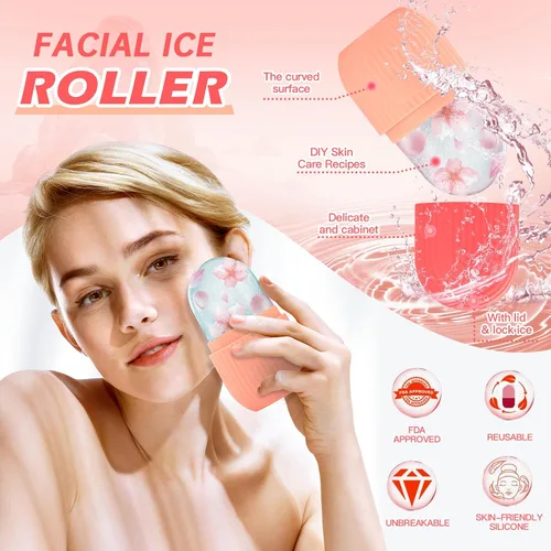 Vista 3 de Rodillo de hielo para cara y ojos, rodillo de hielo mejorado para aliviar la hinchazón, herramientas para el cuidado de la piel, cubo facial