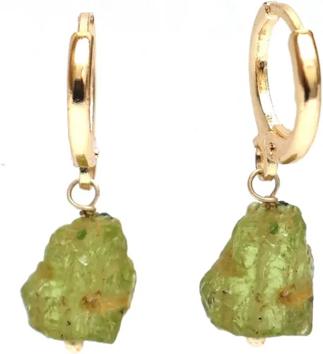 Vista 55 de Gempires Handmade Gemstone Hoop Earrings Raw Crystal Dangle Jewelry Hypoallergenic Gold Plated Lightweight Elegant Jewelry Gifts For Women