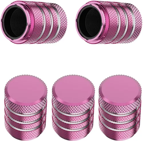 Vista 29 de Tapones para vástago de válvula de neumático, paquete de 5, tapa de aire de neumático N2, metal nitrógeno con forro de plástico, resistente a