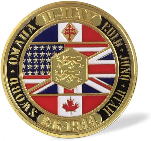Vista 3 de Moneda de desafío de la Segunda Guerra Mundial del Ejército de los Estados Unidos Guerra Mundial Europa Soldado Veterano