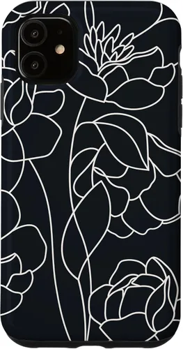 Vista 8 de iPhone 16 linda peonía rosa flor estética dibujo abstracto línea arte caso