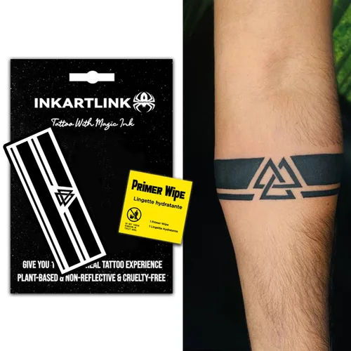 Vista 9 de INKARTLINK Tatuajes temporales semipermanentes, tatuajes de brazo realistas, impermeables y no reflectantes, embalaje exquisito, diseño único