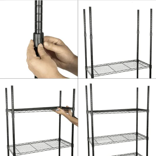 Vista 5 de Clips de estante de alambre - Paquete de 80 clips de bloqueo para estanterías de alambre para estanterías de poste de 1 pulgada