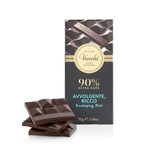 Vista 9 de Venchi Cuor di Cacao Barra de chocolate extra oscuro 75% 3.52oz (paquete de 2)