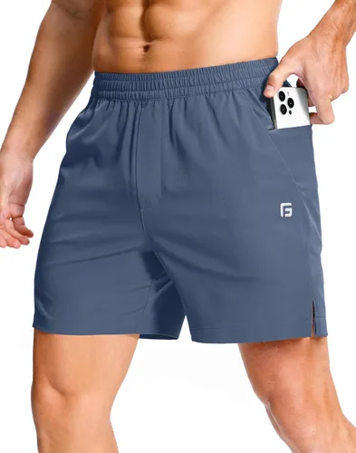 Vista 75 de GGJ Pantalones cortos deportivos ligeros para hombre con 2 bolsillos con cremallera de 7/5/9 pulgadas, pantalones cortos de tenis de secado rápido