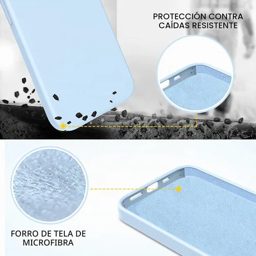 Vista 2 de Telaso Funda compatible con iPhone 13, silicona líquida de gel suave para iPhone 13, funda delgada con forro de microfibra a prueba de golpes Azul