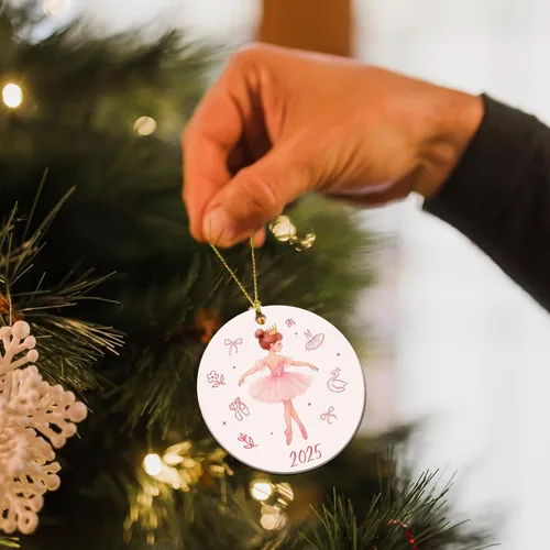Vista 7 de Adorno de bailarina 2025 – Regalos de ballet para niñas pequeñas, niños, adolescentes y bailarines – Adornos de ballet para árbol de Navidad