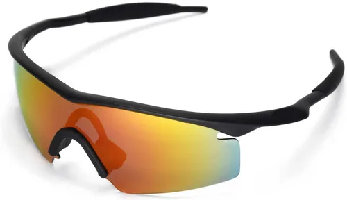 Vista 4 de Walleva Lentes de repuesto para gafas de sol Oakley M Frame Strike, múltiples opciones disponibles (revestimiento de espejo rojo fuego, polarizado)
