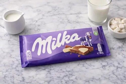 Vista 4 de Milka Chocolate con manchas de vaca 3.53 oz