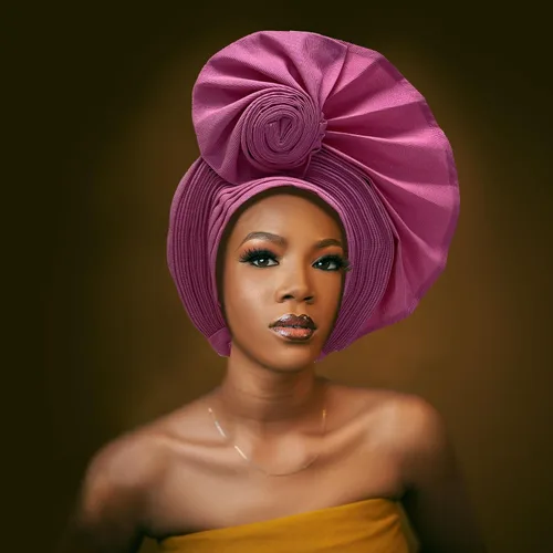 Vista 6 de Nigeriano para las mujeres turbante envoltura africana Aso Oke Gele Headties Femme hecho a mano costura moda cabeza corbata para fiesta