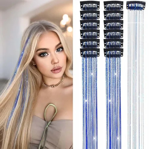 Vista 29 de Extensiones de cabello humano real con broches, 4.23 oz, 7 unidades, extensiones de cabello humano real con clip, de 14 pulgadas, rubio ceniza a