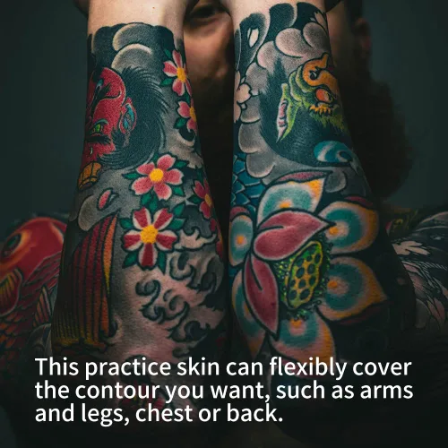 Vista 6 de Piel de tatuaje falsa - 10 piezas de piel de práctica en blanco (6 x 8 x 0.4 pulgadas), uso de doble cara de piel de práctica de silicona, práctica