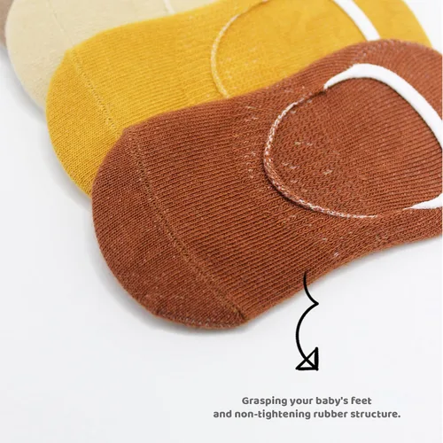 Vista 4 de Calcetines invisibles para bebés, 6 pares, calcetines para recién nacidos, algodón antialérgico, calcetines tobilleros de corte bajo para niños