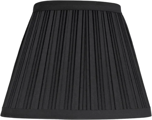 Vista 2 de Aspen Creative 33005A, Pantalla de Lámpara Transicional de Respaldo Rígido con Forma de Imperio y Construcción Spider en Negro Plisado, 9" de ancho