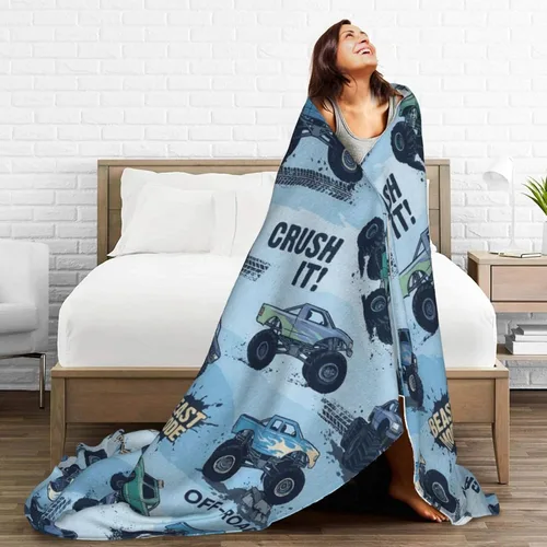 Vista 7 de Perinsto Manta de Monster Trucks, ultra suave y cálida para todas las estaciones, manta decorativa de forro polar para niños, regalos para niños