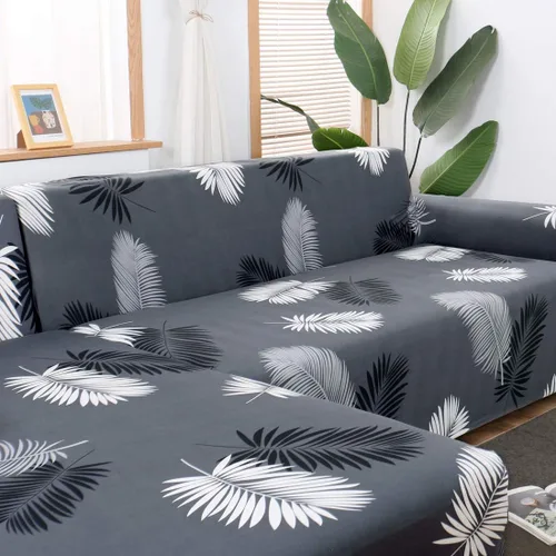 Vista 5 de MIFXIN Funda de sofá modular en forma de L, 2 piezas, elásticas, en forma de L, con parte inferior elástica para sala de estar, niños, perros
