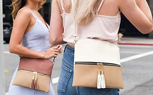 Vista 5 de SG SUGU - Bolso ligero y mediano con borla y bolsillo con cremallera