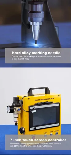 Vista 3 de US Stock Máquina de grabado neumática portátil Dot Peen Marcado Máquina Grabador neumático 80X40mm (3.1x1.6 pulgadas) Área de grabado
