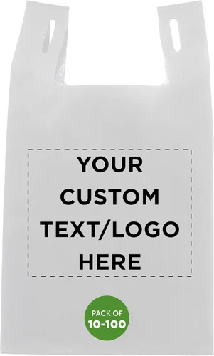 Vista 9 de DISCOUNT PROMOS Custom Bodega Lightweight Tote Bags Set of 10-100, Personalized Bulk Pack - Reusable, Grocery, Tradeshow