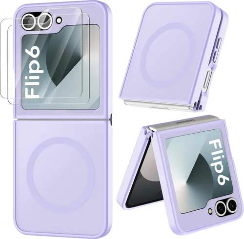 Vista 14 de ORETECH Magnético para Samsung Galaxy Z Flip 6 con 2 protectores de Negro
