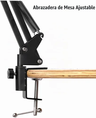 Vista 5 de soporte articulado brazo soporte mesa flexible rotación 360 ° teléfono celular clip titular para todos los teléfonos inteligentes micrófono