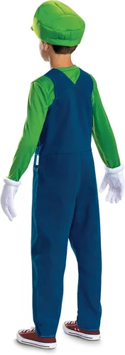 Vista 2 de Disfraz de Nintendo Super Mario Bros, con licencia oficial de Super Mario Bros. Disfraz y accesorios para niños Luigi