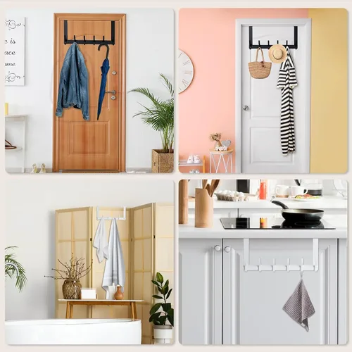 Vista 6 de BOOMIBOO Ganchos para colgar sobre la puerta, colgador de puerta resistente, toallero con ganchos para toallas para baño, 12 ganchos grandes sobre