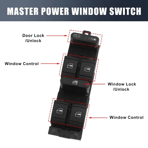 Vista 3 de Uxcell interruptor de ventana eléctrica para el lado del chofer para 98-05 VW Golf Jetta Passat B5 1J4 959 857 D