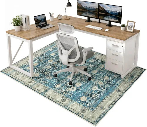 Vista 15 de Anidaroel Alfombra para Silla de Oficina para Piso de Madera Dura, Protector para Silla con Ruedas de 36"x48", Alfombra para Computadora