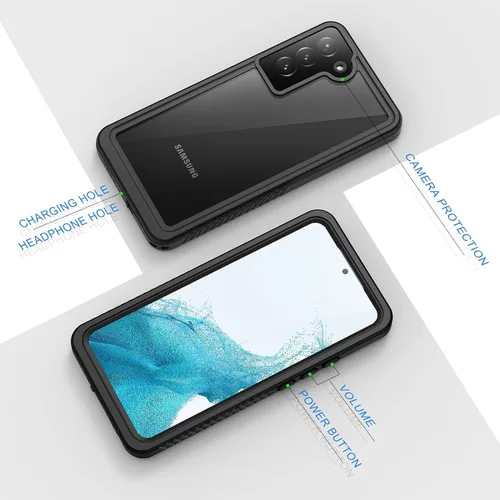 Vista 6 de Lanhiem Funda para Samsung Galaxy S22, IP68 impermeable a prueba de polvo con protector de pantalla integrado, funda protectora de cuerpo completo