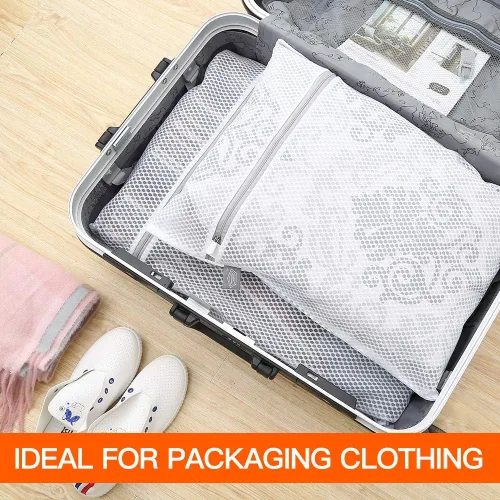 Vista 6 de Bolsa de lencería para lavar delicados, bolsas grises para ropa delicada, 5