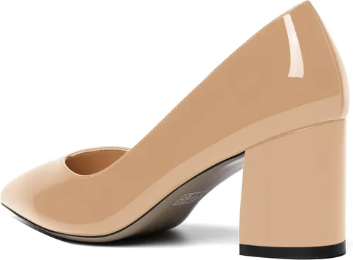 Vista 7 de AMBELIGHT Zapatos de tacón medio grueso para mujer, con puntera puntiaguda, de 2.5 pulgadas